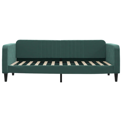 Tagesbett Ausziehbar mit Schubladen Dunkelgrün 100x200 cm Samt