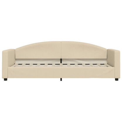 Tagesbett mit Matratze Creme 80x200 cm Stoff