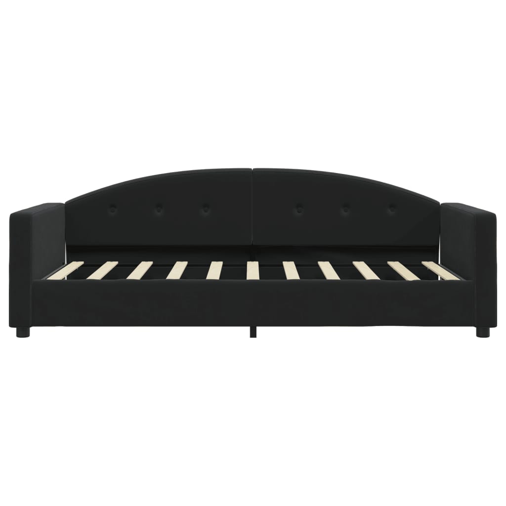Tagesbett mit Matratze Schwarz 90x190 cm Samt