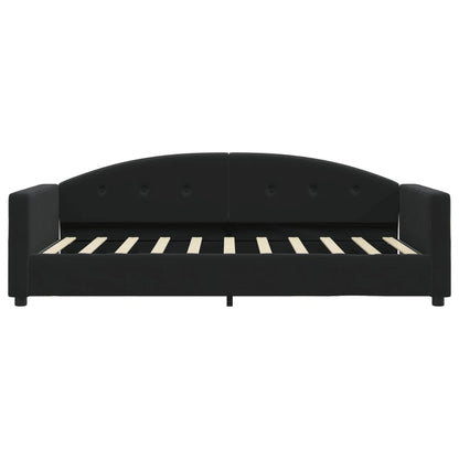 Tagesbett mit Matratze Schwarz 90x190 cm Samt