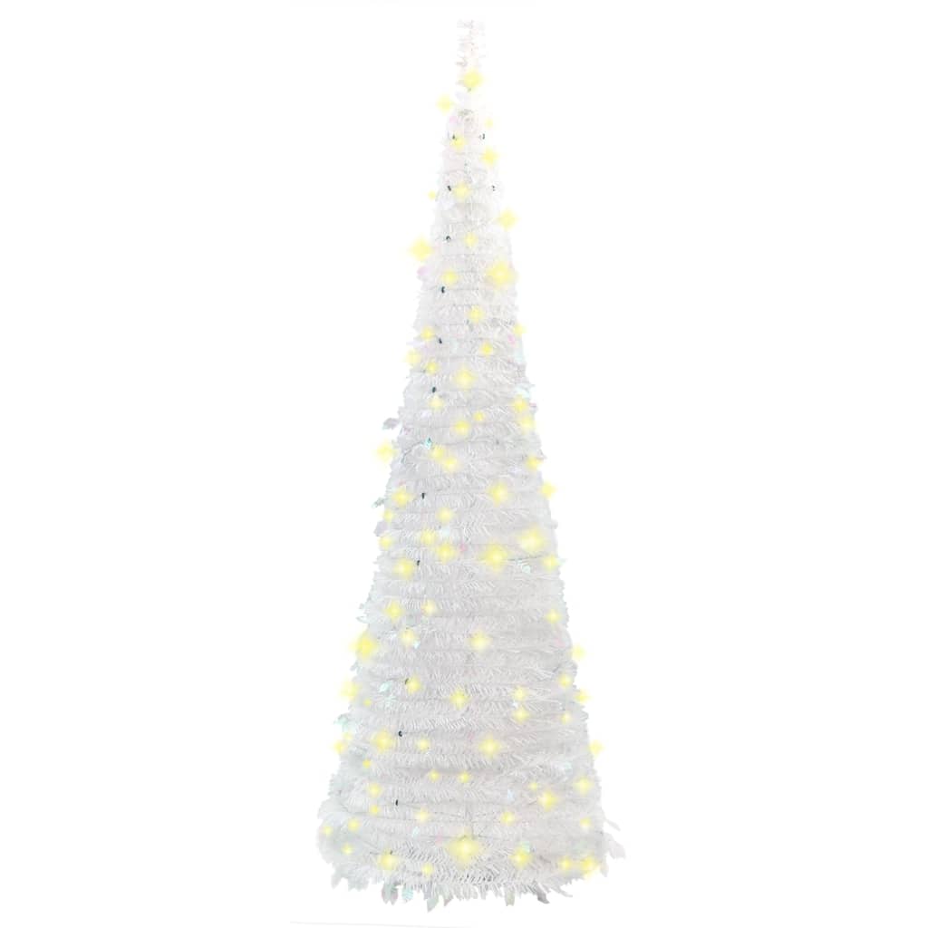 Pop-Up-Weihnachtsbaum Künstlich 50 LEDs Weiß 120 cm