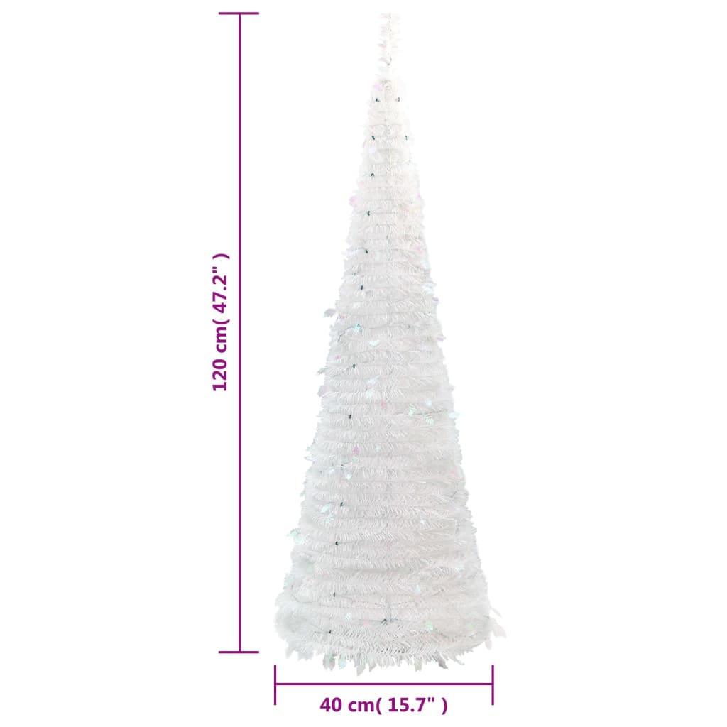 Pop-Up-Weihnachtsbaum Künstlich 50 LEDs Weiß 120 cm