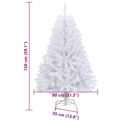 Künstlicher Weihnachtsbaum Klappbar mit Ständer Weiß 150 cm