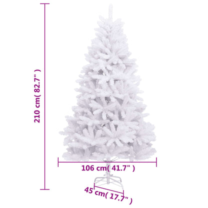 Künstlicher Weihnachtsbaum Klappbar mit Ständer Weiß 210 cm