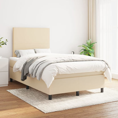 Boxspringbett mit Matratze Creme 120x200 cm Stoff