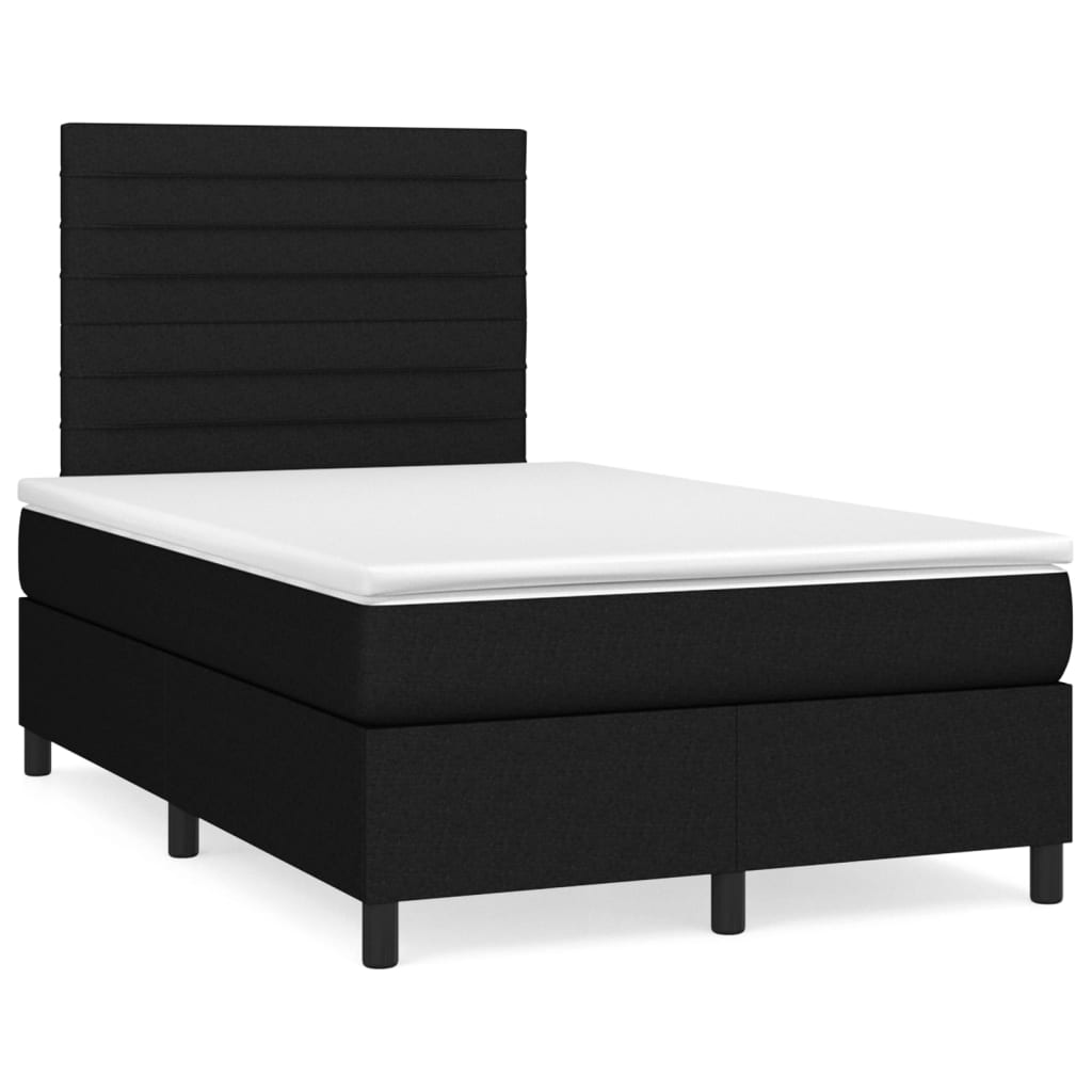 Boxspringbett mit Matratze Schwarz 120x200 cm Stoff