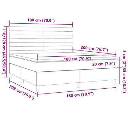 Boxspringbett mit Matratze Dunkelbraun 180x200 cm Stoff