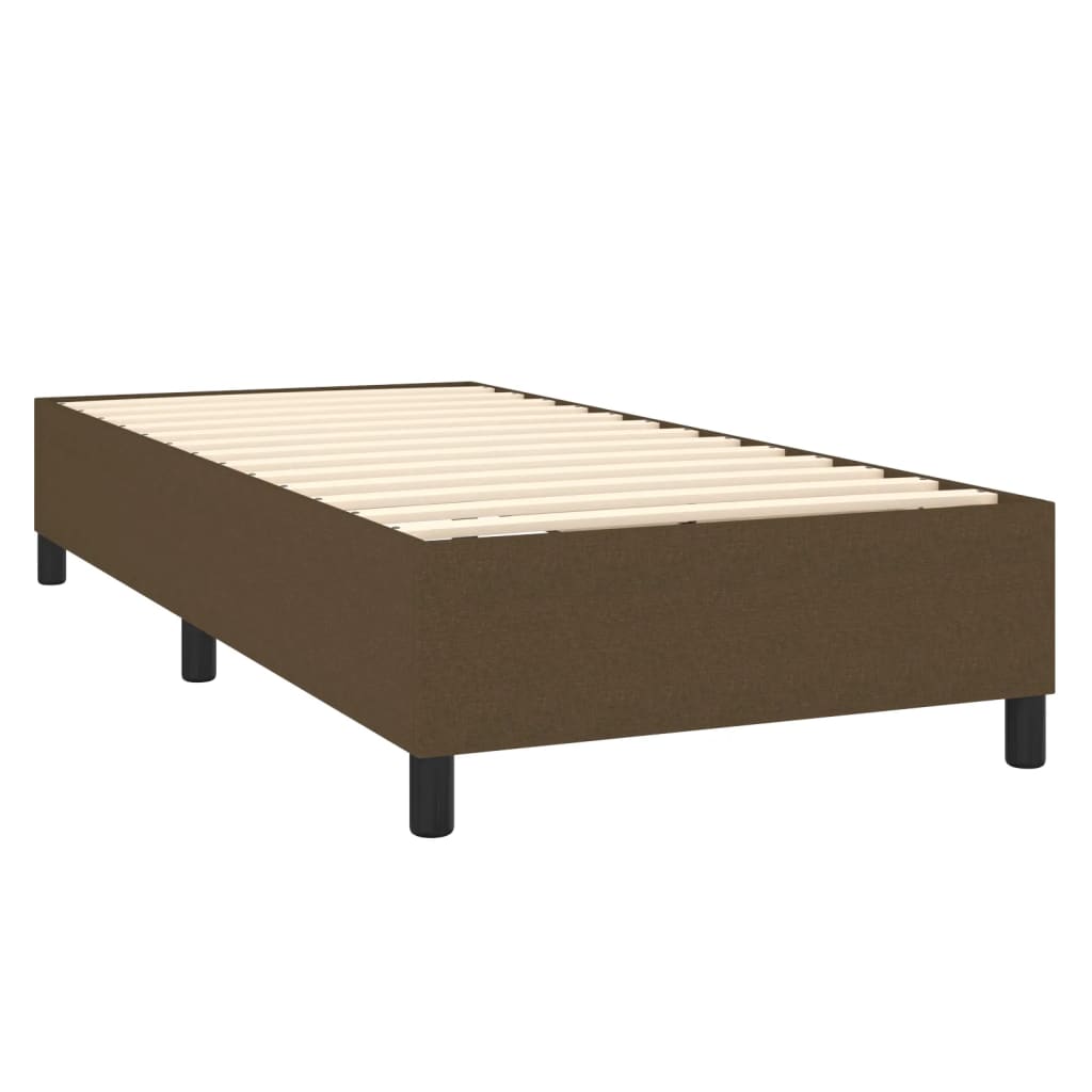 Boxspringbett mit Matratze Dunkelbraun 100x200 cm Stoff