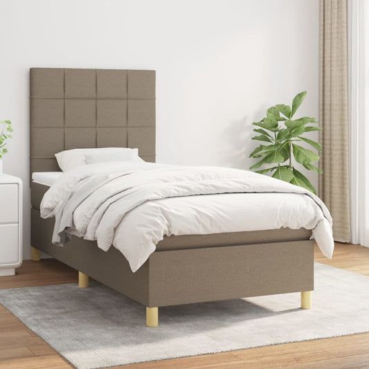 Boxspringbett mit Matratze Taupe 80x200 cm Stoff