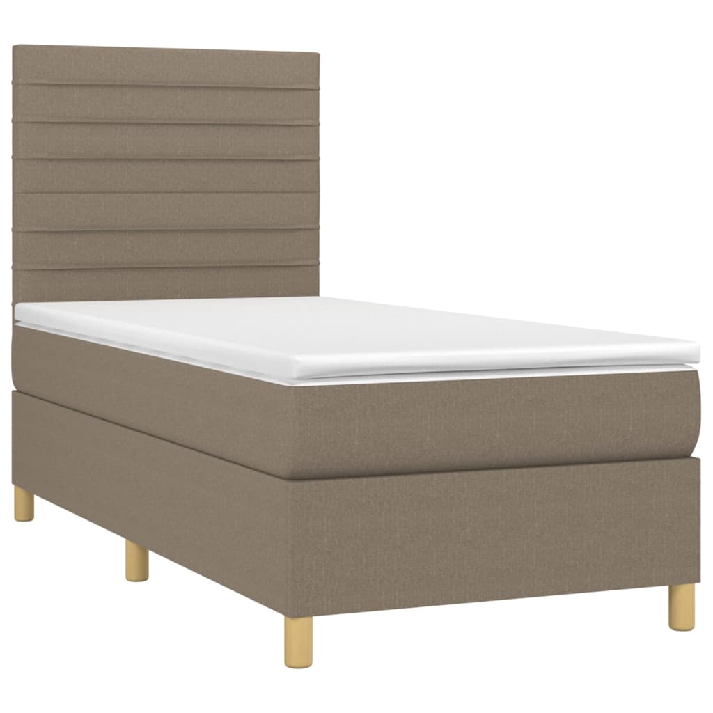 Boxspringbett mit Matratze Taupe 100x200 cm Stoff