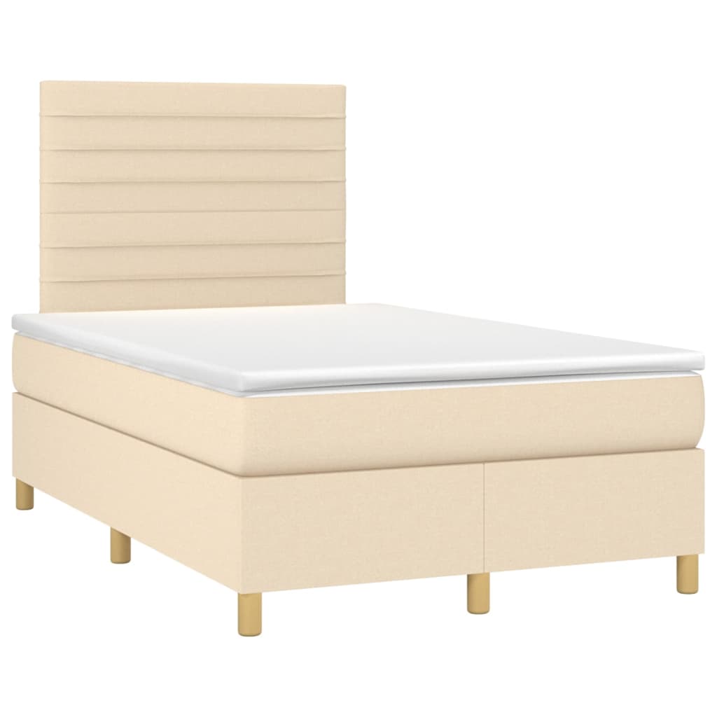 Boxspringbett mit Matratze Creme 120x200 cm Stoff