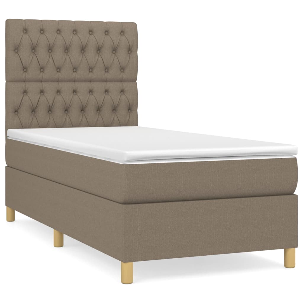 Boxspringbett mit Matratze Taupe 100x200 cm Stoff