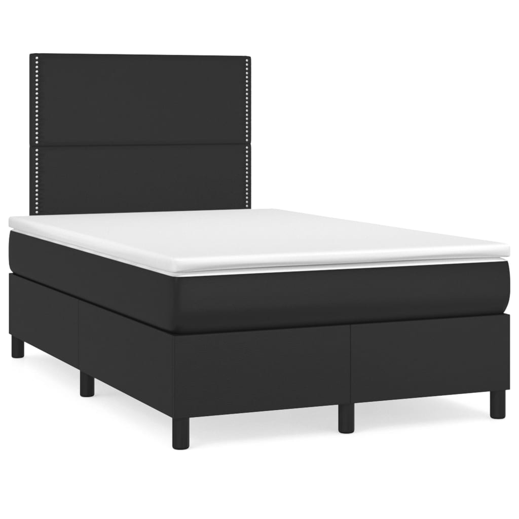 Boxspringbett mit Matratze Schwarz 120x200 cm Kunstleder