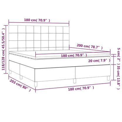 Boxspringbett mit Matratze Dunkelblau 180x200 cm Samt