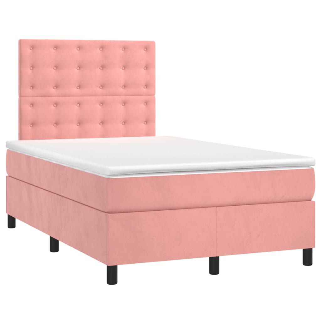 Boxspringbett mit Matratze Rosa 120x200 cm Samt