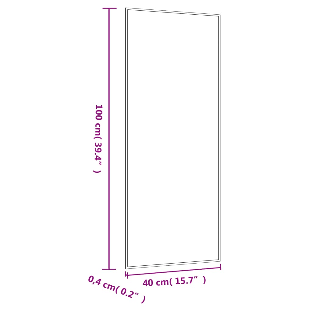 Wandspiegel 40x100 cm Glas Rechteckig