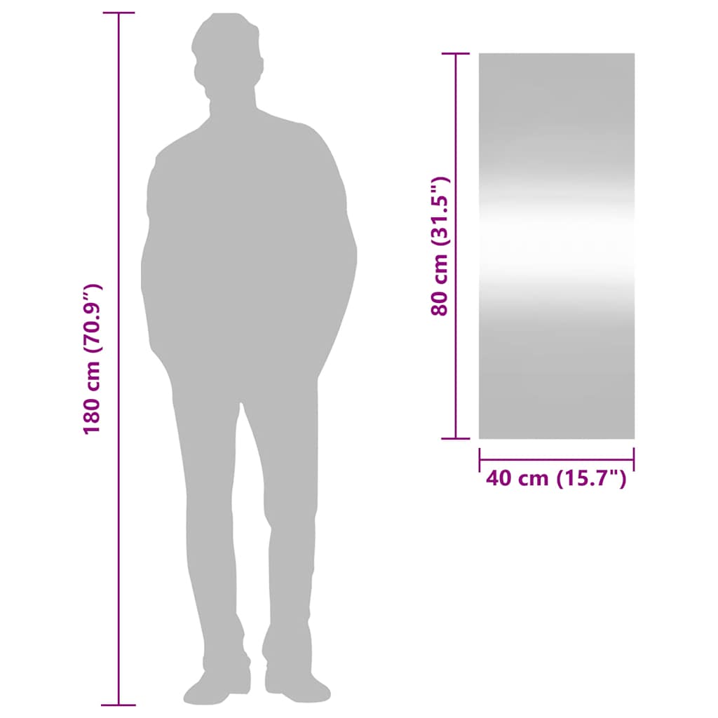 Wandspiegel 40x100 cm Glas Rechteckig