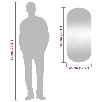 Wandspiegel 45x100 cm Glas Oval