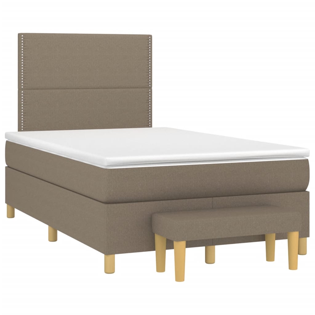 Boxspringbett mit Matratze Taupe 120x200 cm Stoff