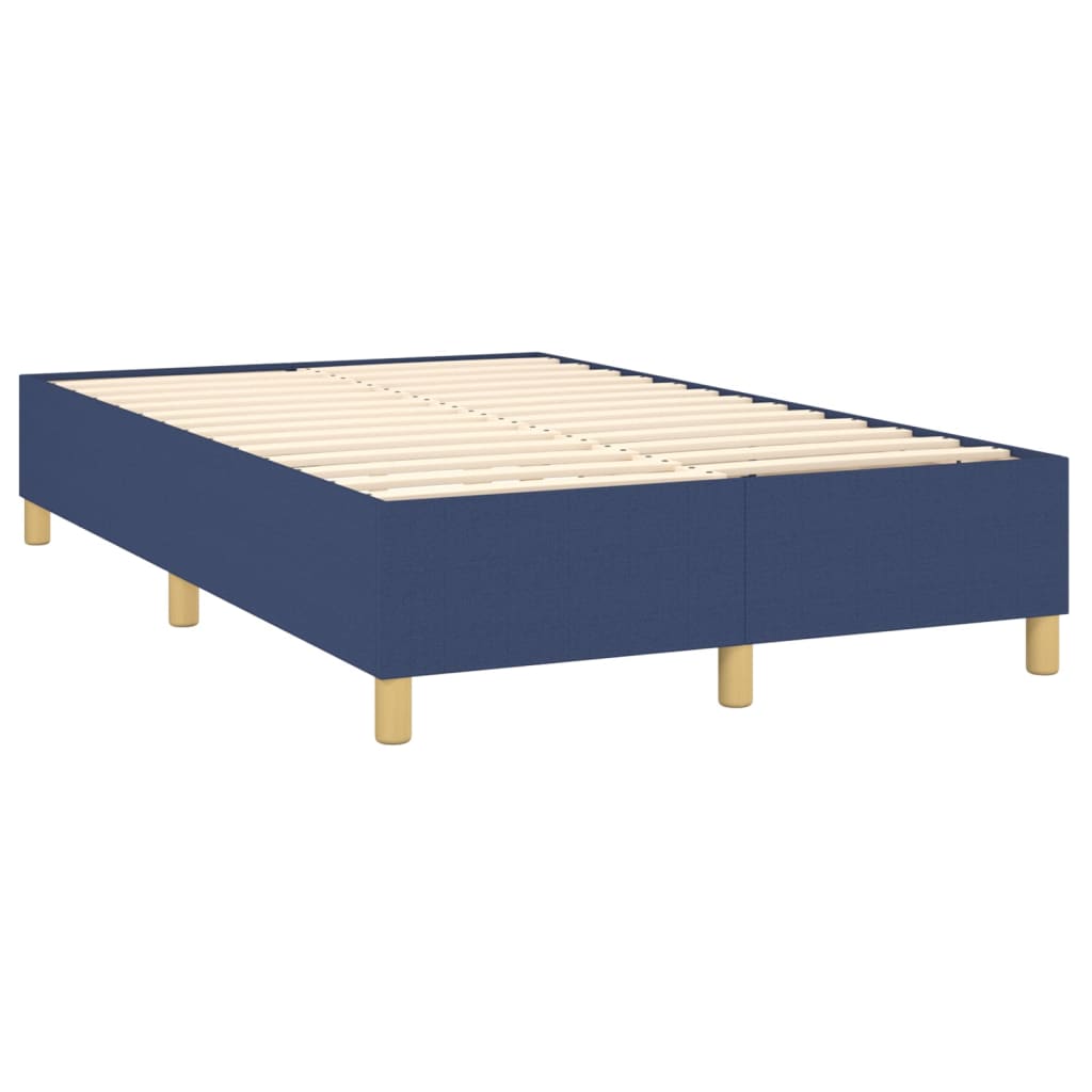 Boxspringbett mit Matratze Blau 120x200 cm Stoff