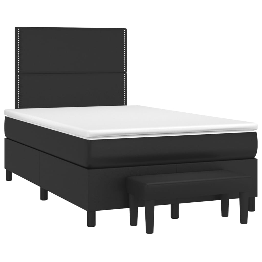 Boxspringbett mit Matratze Schwarz 120x200 cm Kunstleder