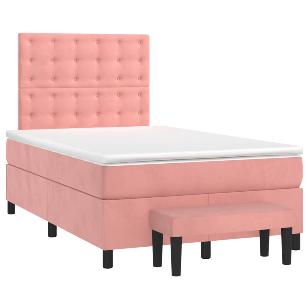 Boxspringbett mit Matratze Rosa 120x200 cm Samt