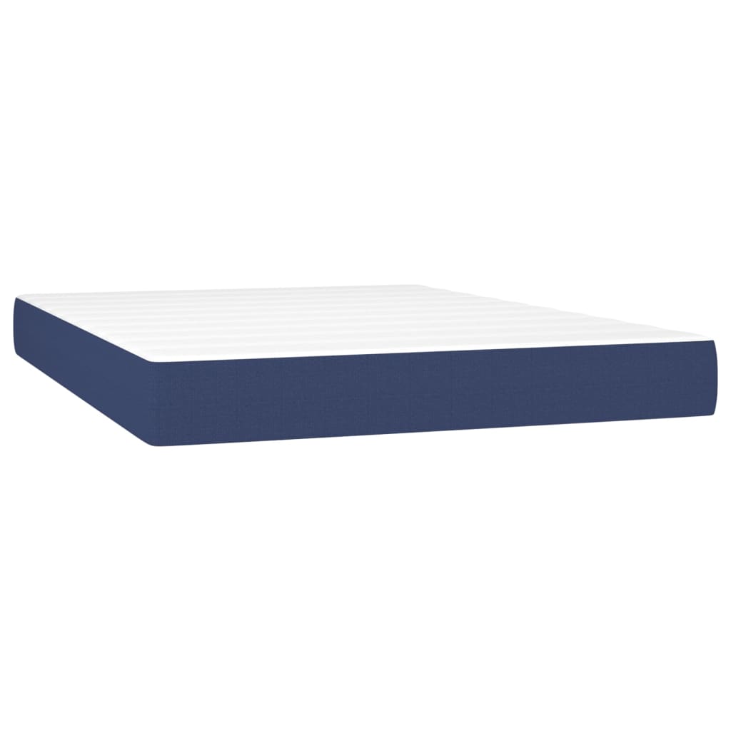 Boxspringbett mit Matratze Blau 160x200 cm Stoff