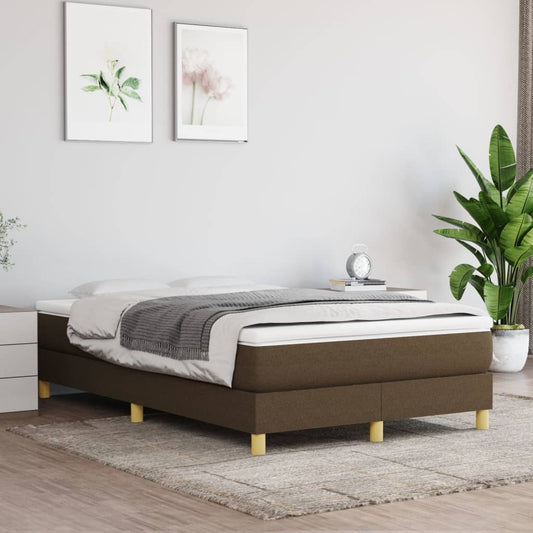 Boxspringbett mit Matratze Dunkelbraun 120x200 cm Stoff