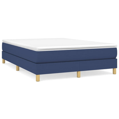 Boxspringbett mit Matratze Blau 140x190 cm Stoff