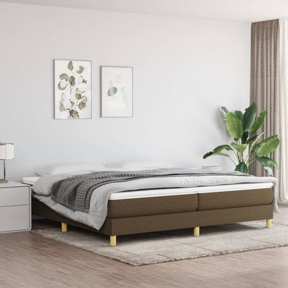 Boxspringbett mit Matratze Dunkelbraun 200x200 cm Stoff
