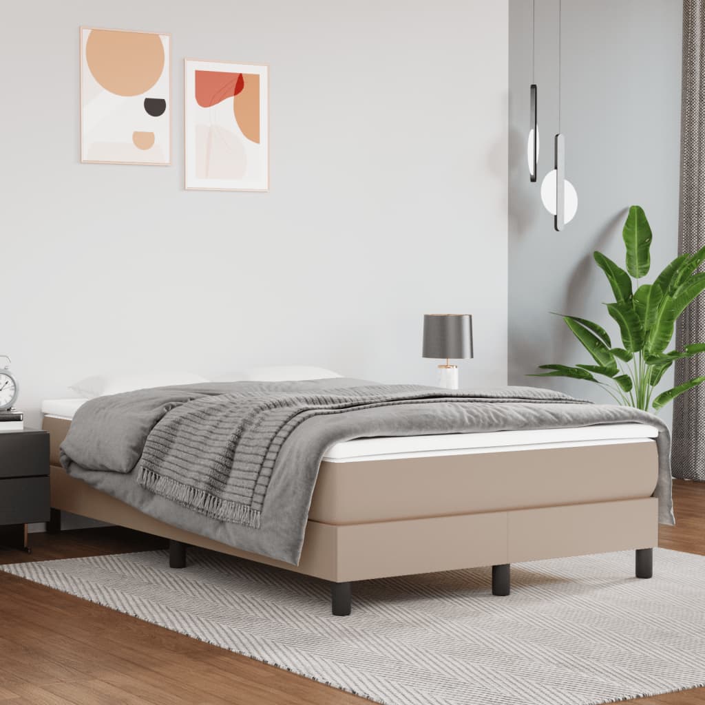 Boxspringbett Matratze Cappuccino-Braun 120x200cm Kunstleder