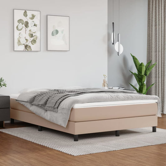 Boxspringbett Matratze Cappuccino-Braun 140x200cm Kunstleder