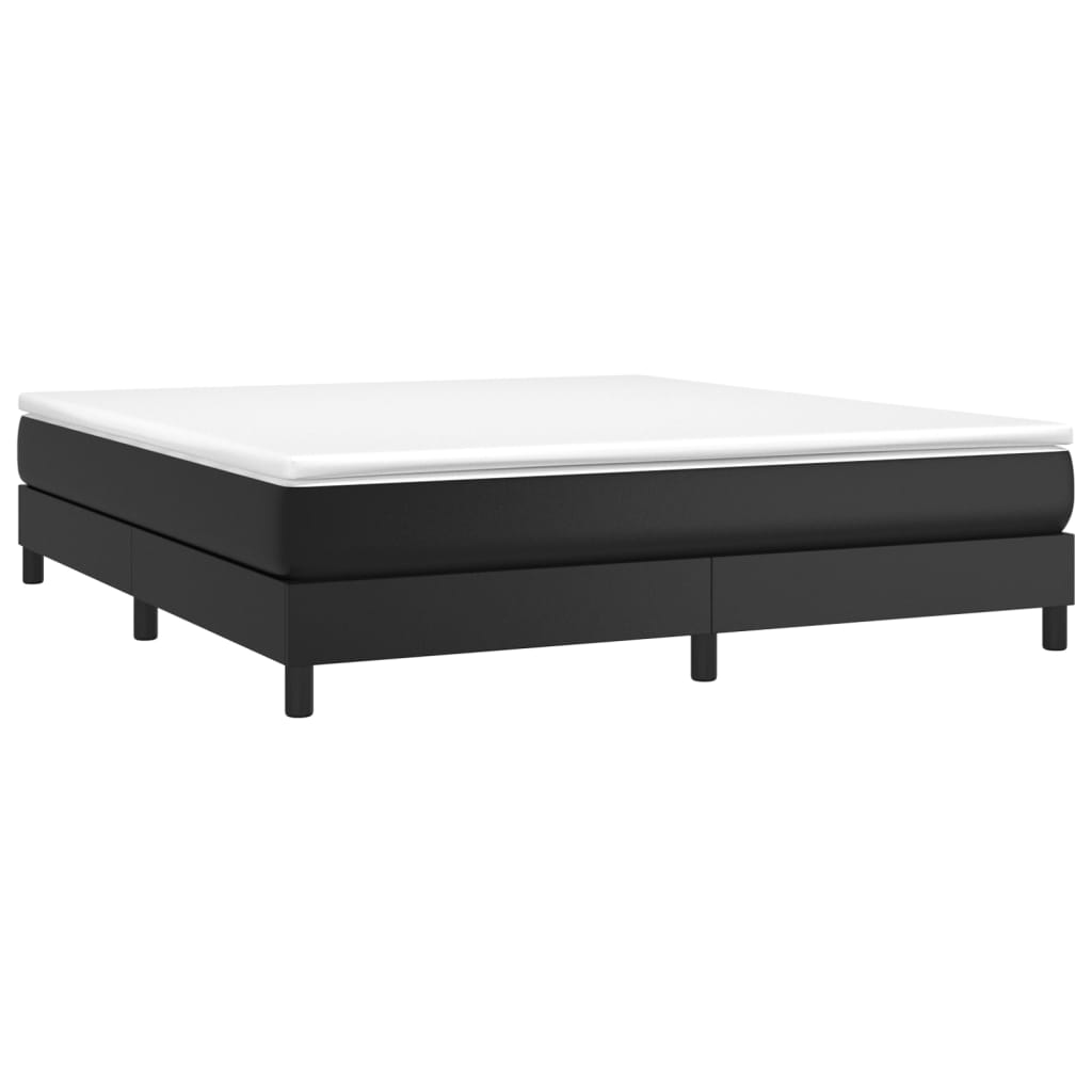 Boxspringbett mit Matratze Schwarz 160x200 cm Kunstleder