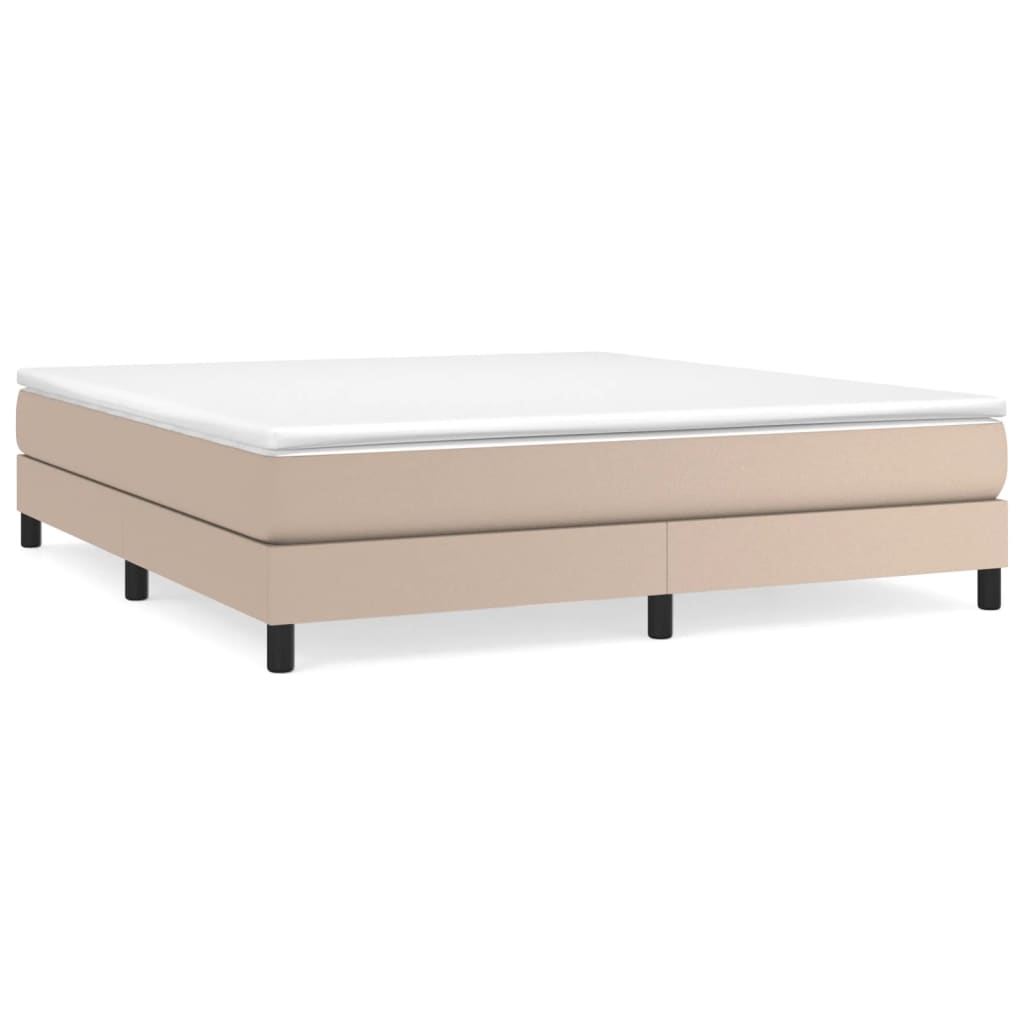 Boxspringbett Matratze Cappuccino-Braun 160x200 cm Kunstleder