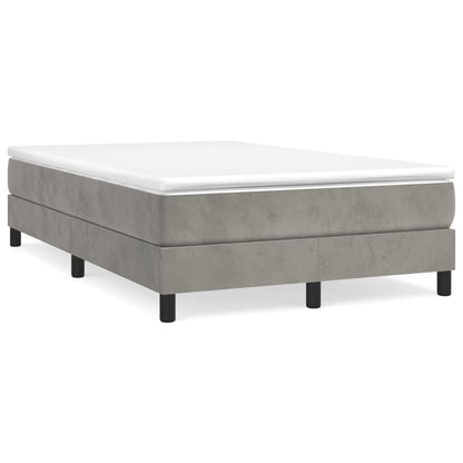 Boxspringbett mit Matratze Hellgrau 120x200 cm Samt