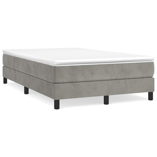 Boxspringbett mit Matratze Hellgrau 120x200 cm Samt