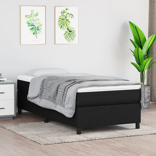 Boxspringbett mit Matratze Schwarz 90x190 cm Stoff