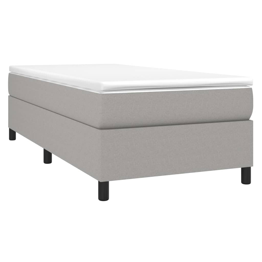 Boxspringbett mit Matratze Hellgrau 90x200 cm Stoff