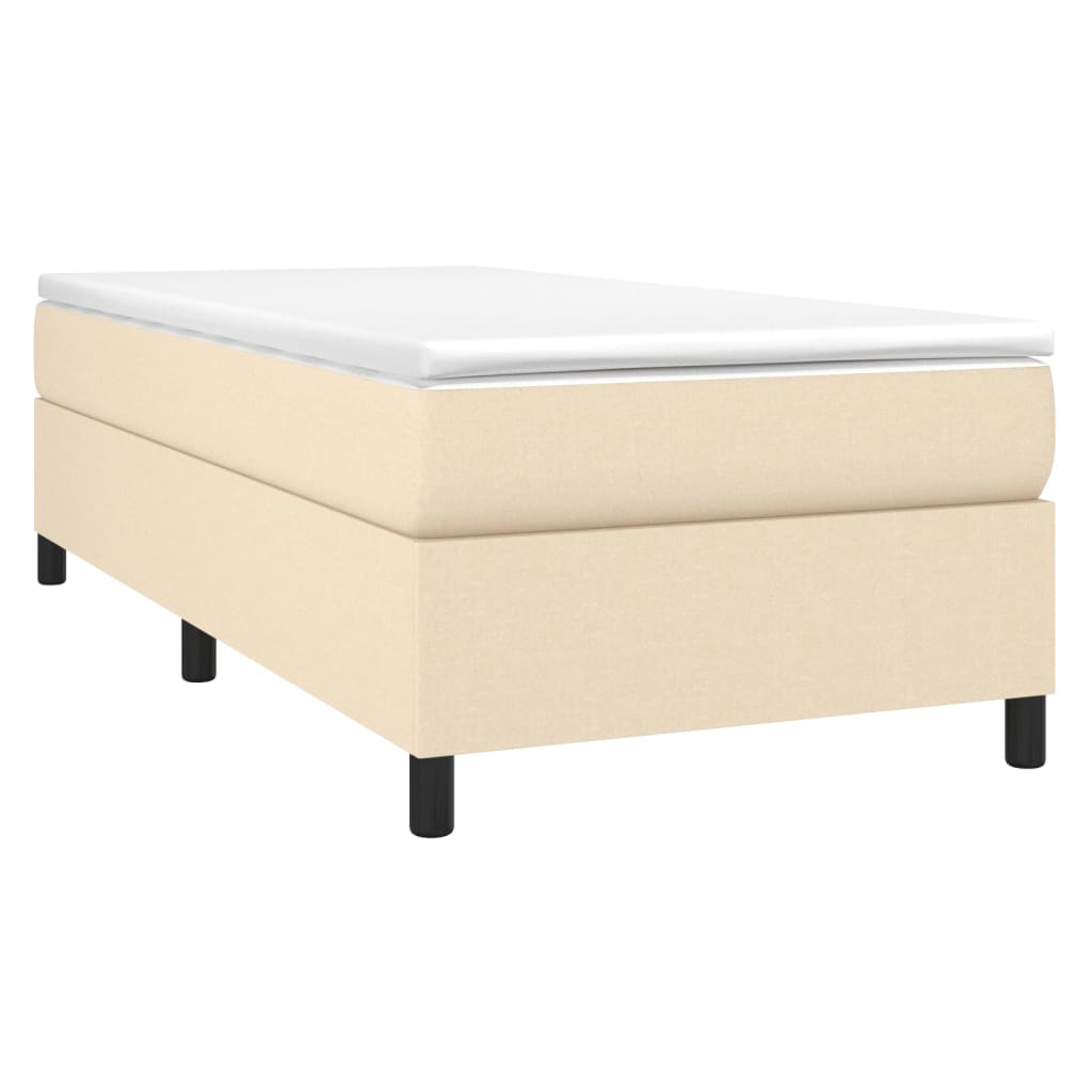 Boxspringbett mit Matratze Creme 90x200 cm Stoff