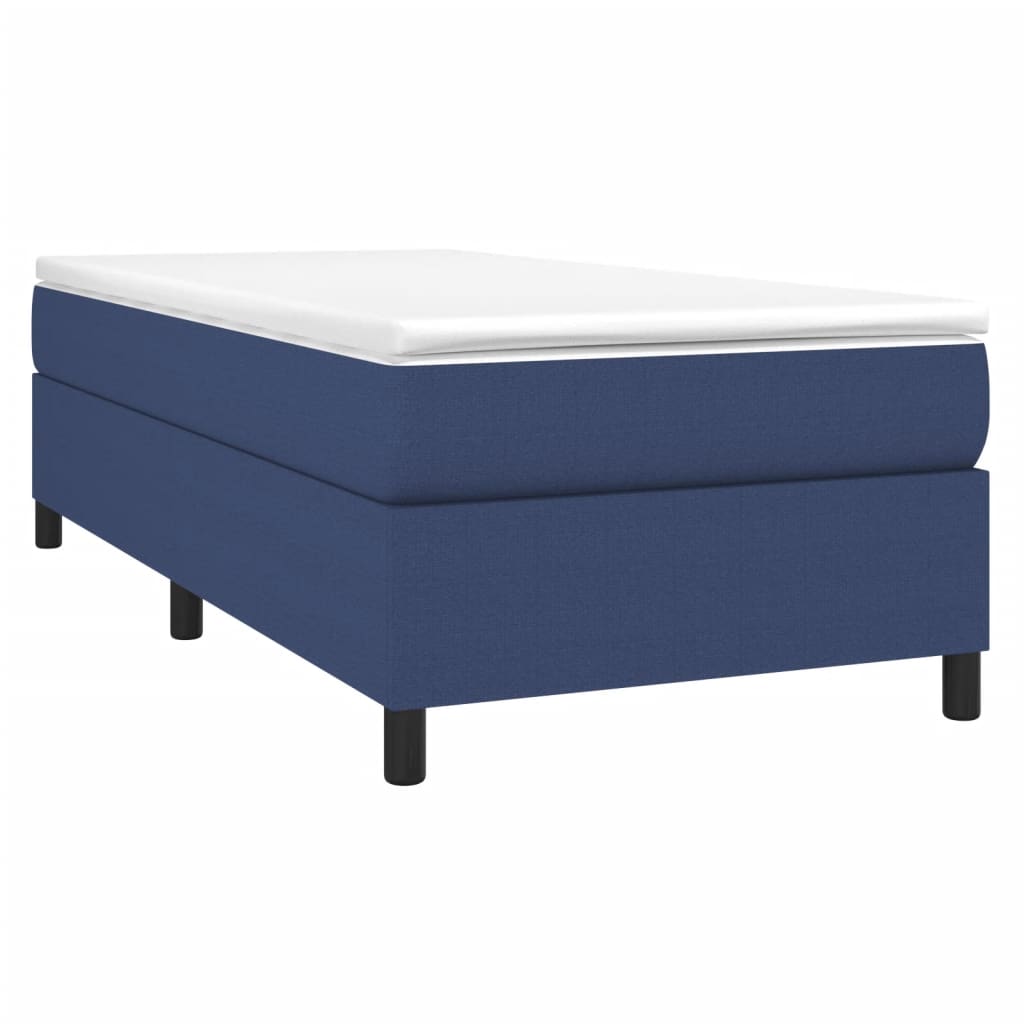 Boxspringbett mit Matratze Blau 90x200 cm Stoff