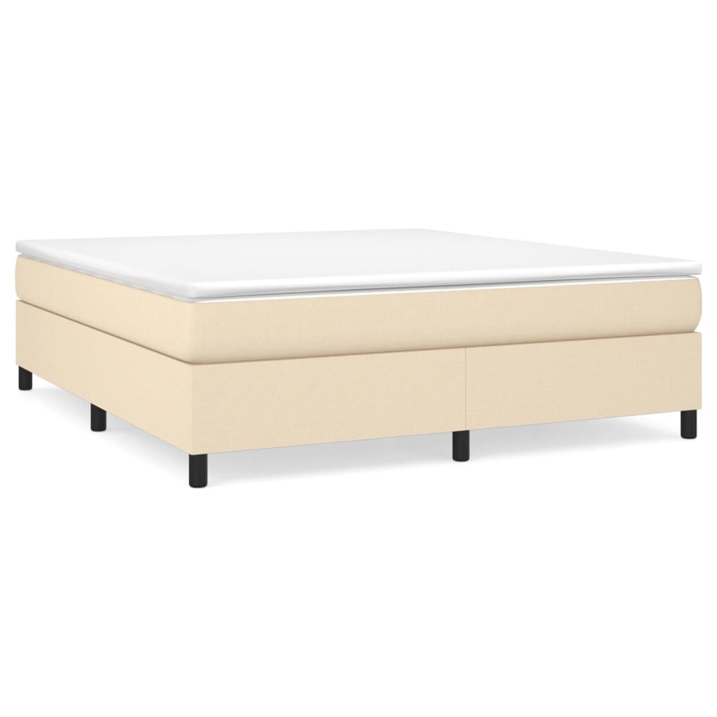 Boxspringbett mit Matratze Creme 160x200 cm Stoff