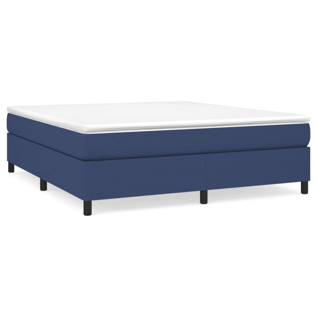 Boxspringbett mit Matratze Blau 160x200 cm Stoff