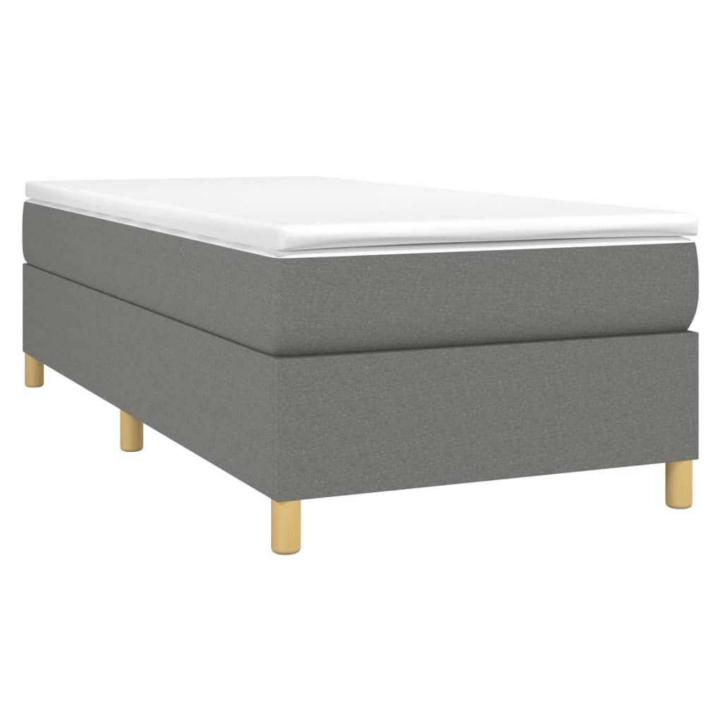 Boxspringbett mit Matratze Dunkelgrau 90x190 cm Stoff