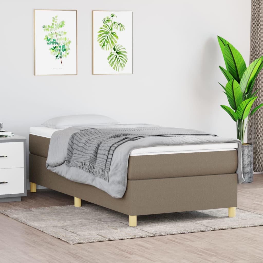 Boxspringbett mit Matratze Taupe 90x190 cm Stoff