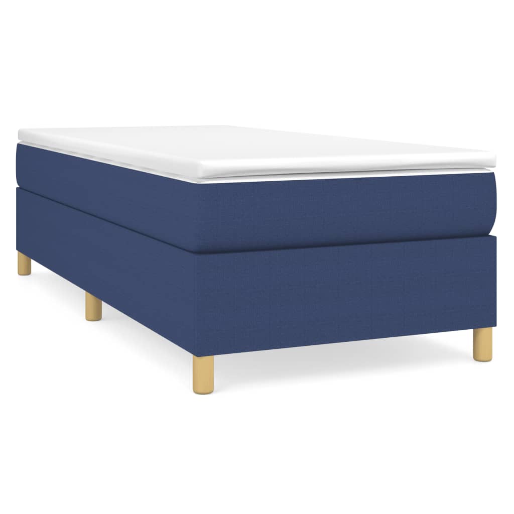 Boxspringbett mit Matratze Blau 90x190 cm Stoff