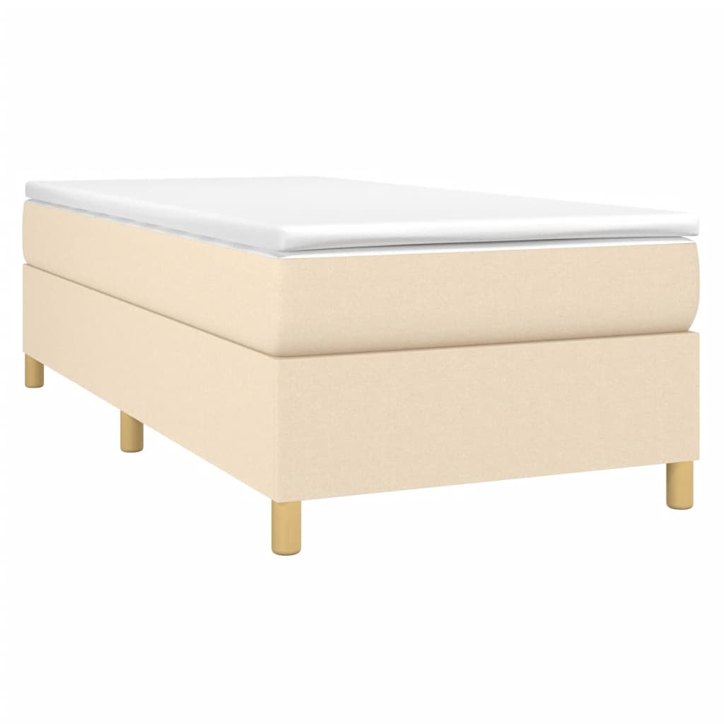 Boxspringbett mit Matratze Creme 90x200 cm Stoff