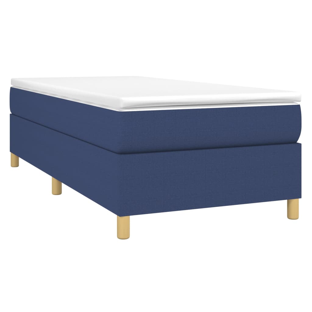 Boxspringbett mit Matratze Blau 90x200 cm Stoff