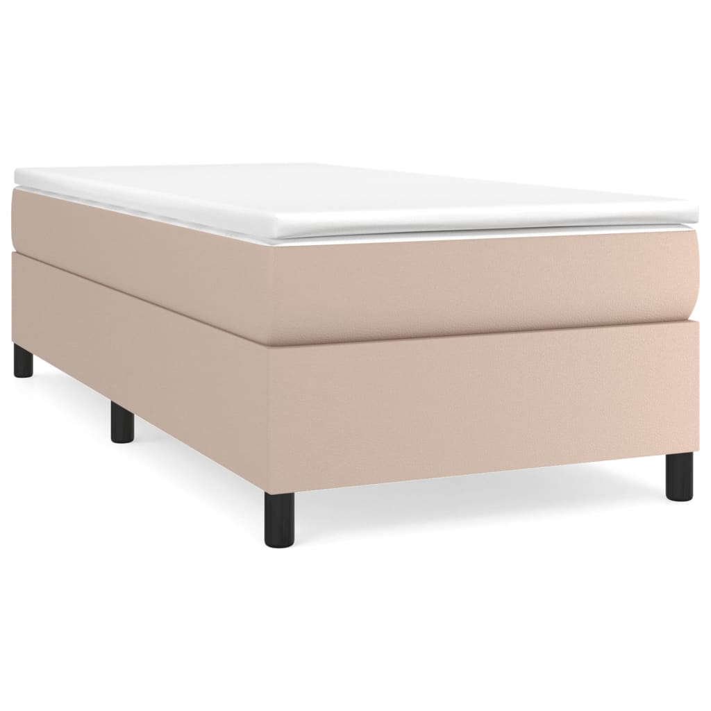 Boxspringbett mit Matratze Cappuccino-Braun 80x200cm Kunstleder