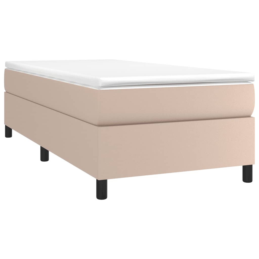 Boxspringbett mit Matratze Cappuccino-Braun 90x190cm Kunstleder