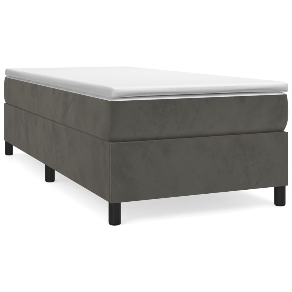 Boxspringbett mit Matratze Dunkelgrau 90x190 cm Samt